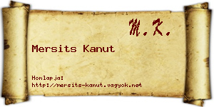 Mersits Kanut névjegykártya